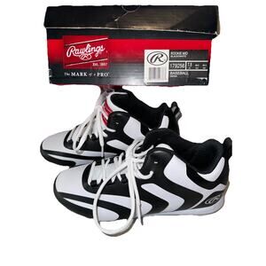 Rawlings Rookie Mid black/white Cleats Size 7.5 Baseball